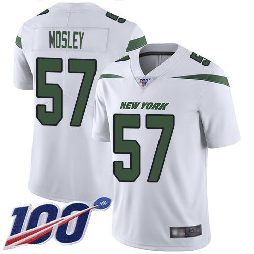 New York Jets Limited White Men C.J. Mosley Road Jersey NFL Football #57 100th Season Vapor Untouchable